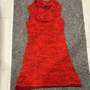 Prana - Red Textured Sleeveless Cowl Neck Dress